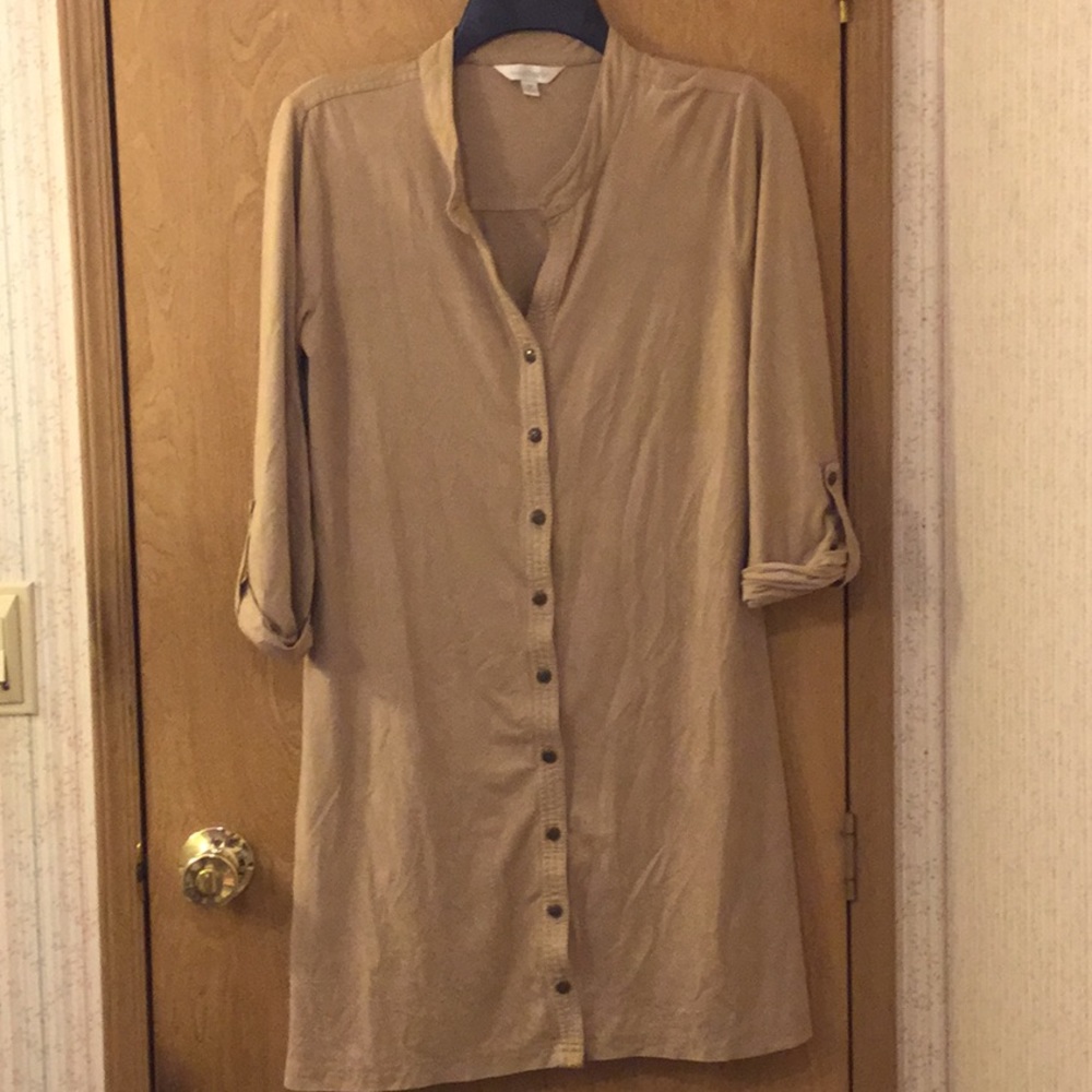 Button up suede like top